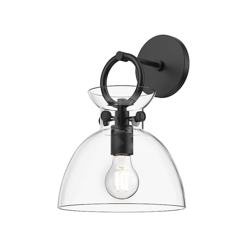 Alora Lighting WV411809 Waldo 13" Tall Wall Sconce - Matte Black / Clear Glass