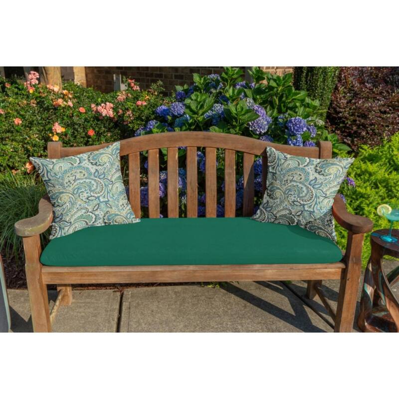 Sunbrella Solid Fabric 1-Piece Indoor/Outdoor Bench Cushion, 48"W x 18"L