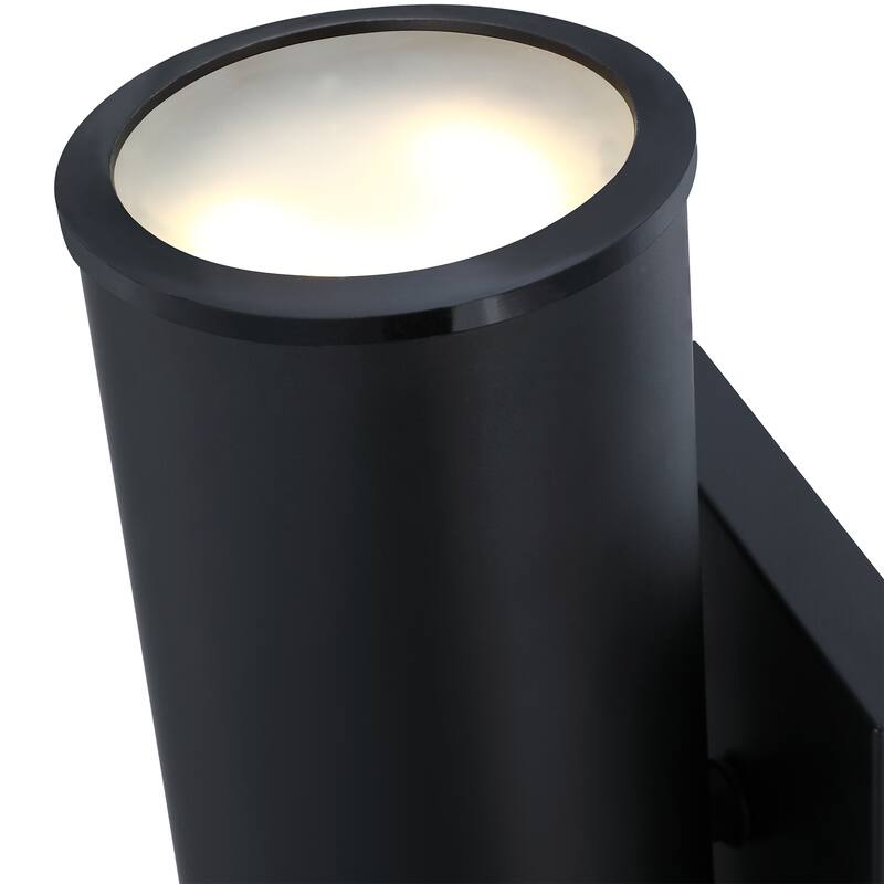 2 Pack Modern Black 1 Light Cylinder Wall Sconces