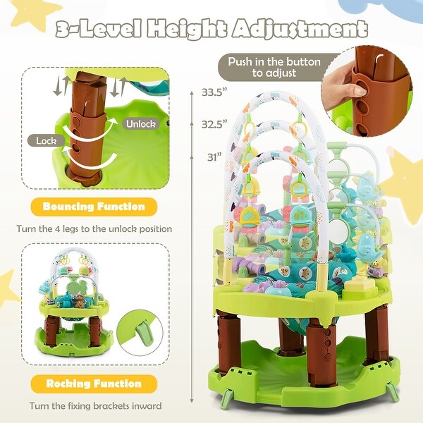 Costway 3-in-1 Baby Activity Center Toddler Bouncing Saucer