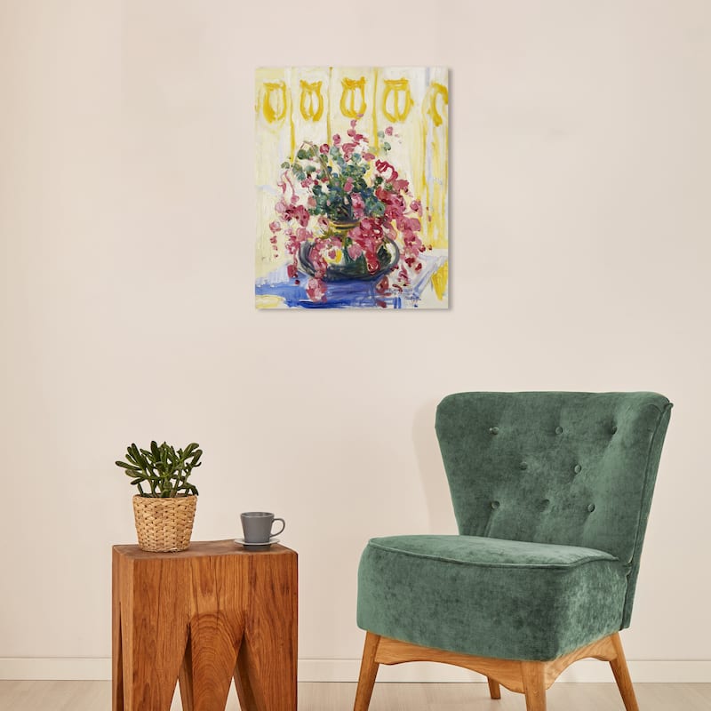 Wynwood Studio Canvas Floral and Botanical Wilho Sjostrom - Flowers 1912 Yellow and Modern & Contemporary Wall Art Canvas Print - 20 x 16