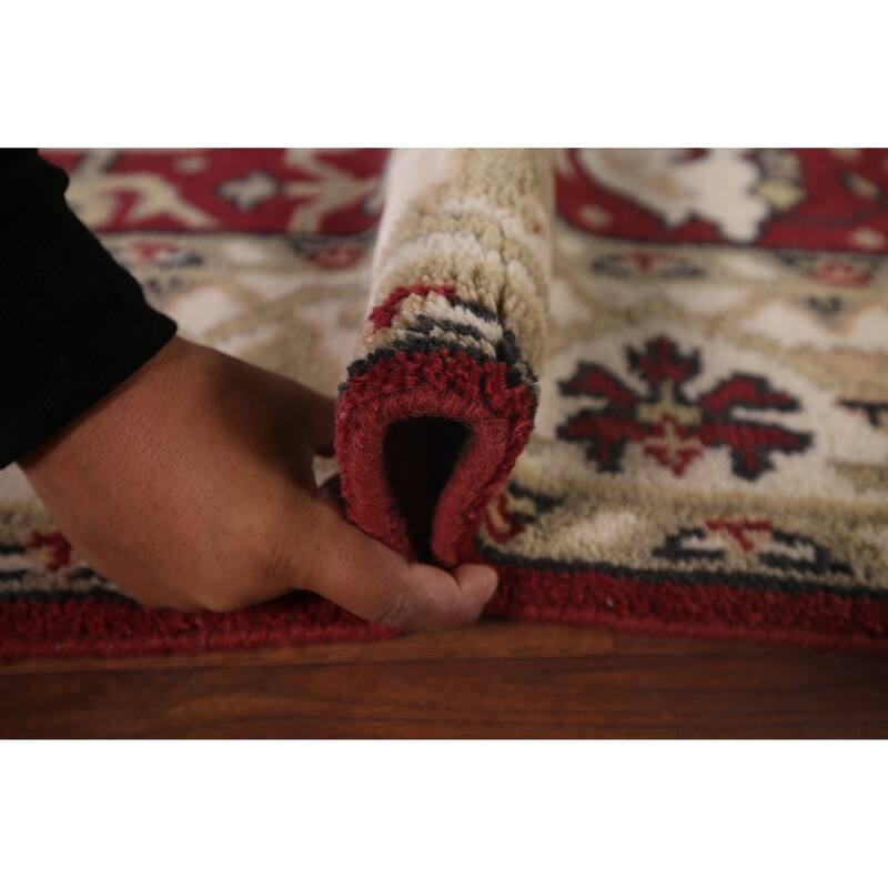 Oushak Indian Rug Hand-Knotted Transitional Floral Wool Carpet - 4'0"x 6'3"