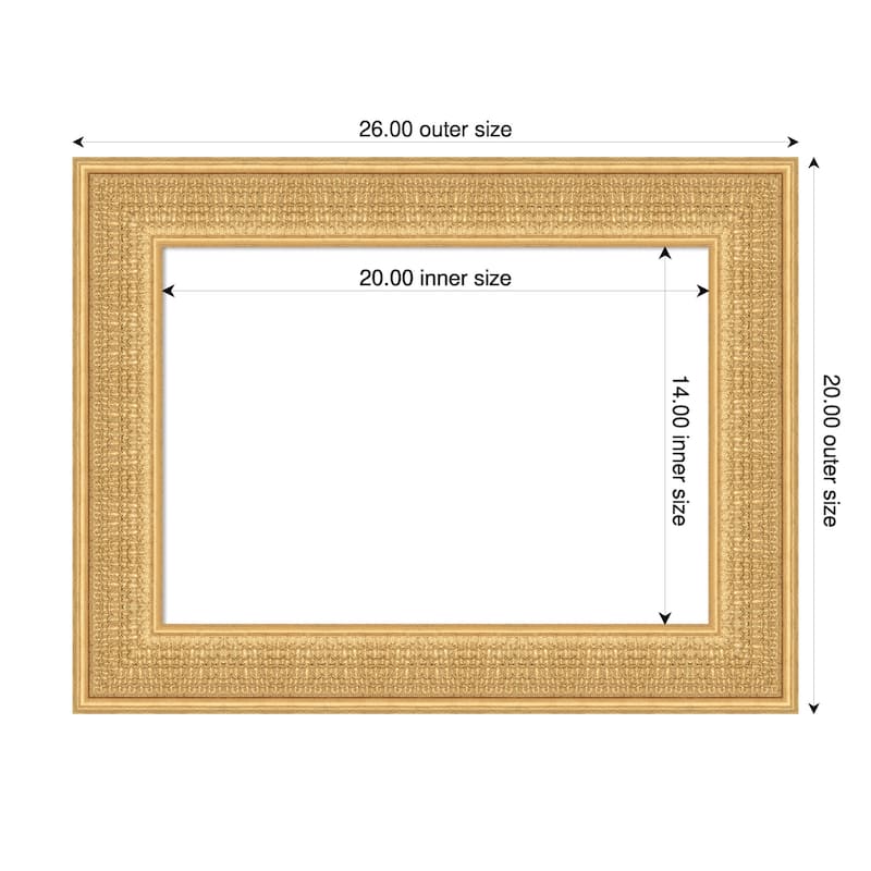 Amanti Art Trellis Gold Framed Dry Erase Magnetic Board - 26 x 20 in - Trellis Gold