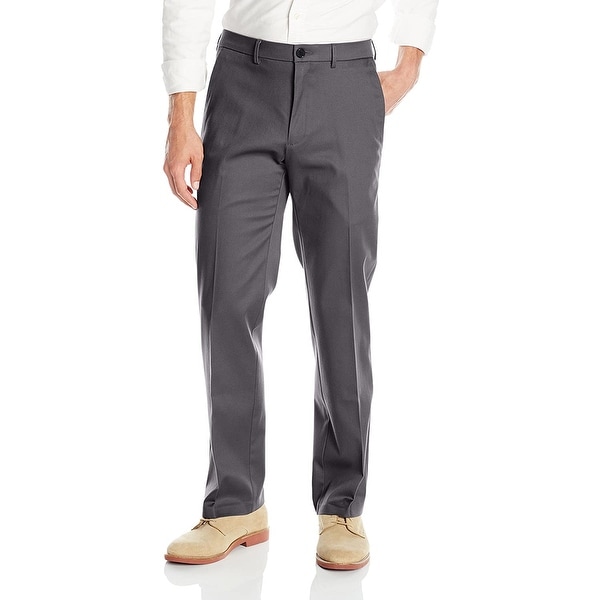 Haggar Mens Pants Gray Size 38X30 Straight No-Iron Khakis Stretch. Opens flyout.