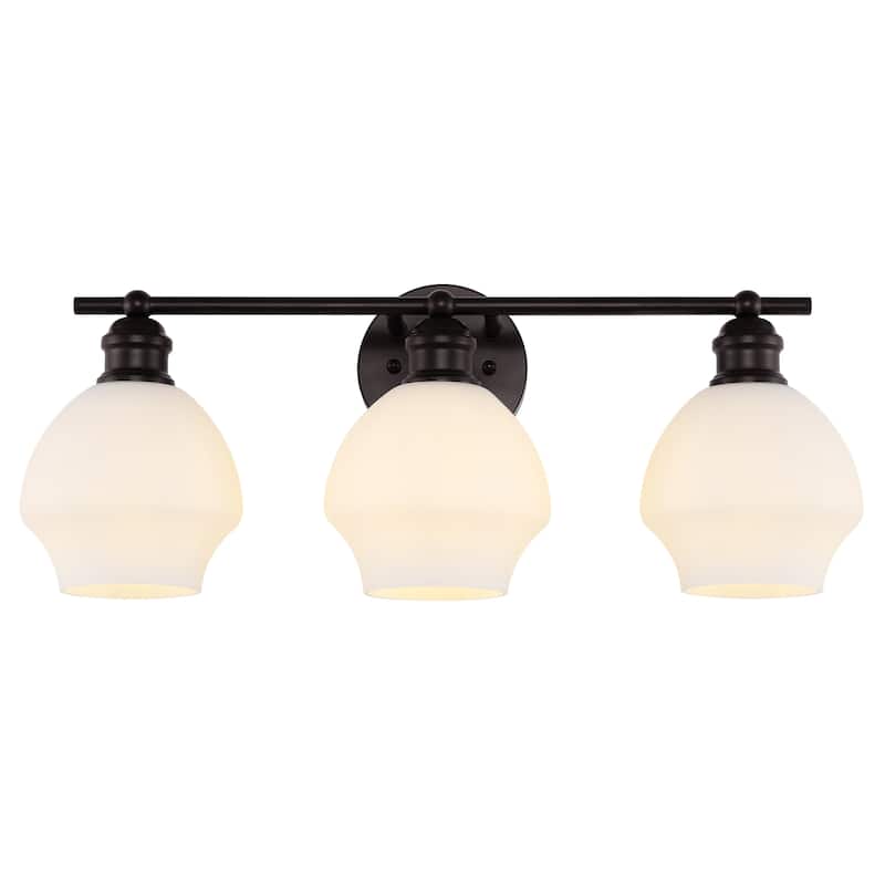 SAFAVIEH Hayam 3-Light Bathroom Vanity Wall Sconce (LED Bulbs Included) - 22.5 In. W x 7.25 In. D x 9.25 In. H - 23Wx7Dx9H