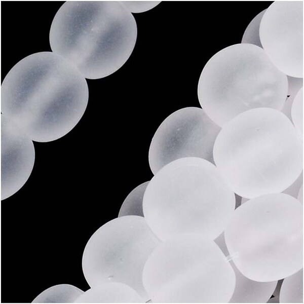 Czech Glass Druk Round Beads 6mm Matte Crystal (50)