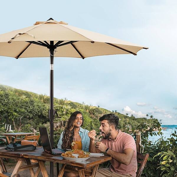 10' sunbrella patio umbrella ELM 10" Ft Cantilever Offset Outdoor Patio Umbrella, Beige