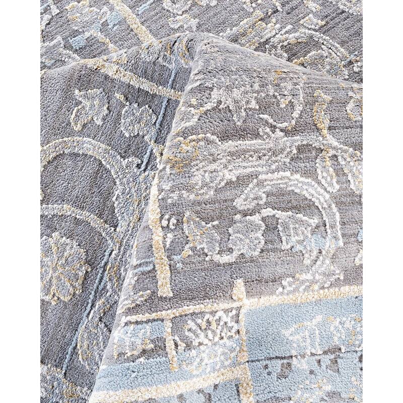 Ikat One-of-a-Kind Hand-Knotted Area Rug, Gray - 8' 1" x 10' 1"
