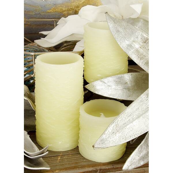 slide 2 of 31, Resin Traditional Flameless Candle (Set of 3) - S/3 6"4"3"H White