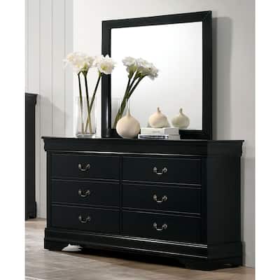 Lavina Transitional 2-piece 8-Drawer Solid Wood Dresser and Mirror Set by Furniture of America