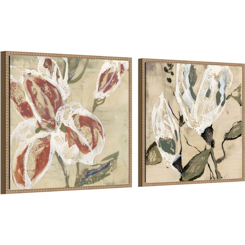 Amanti Art Lily Breath & Flower Pods 2 Piece by Jennifer Goldberger Framed Canvas Wall Art