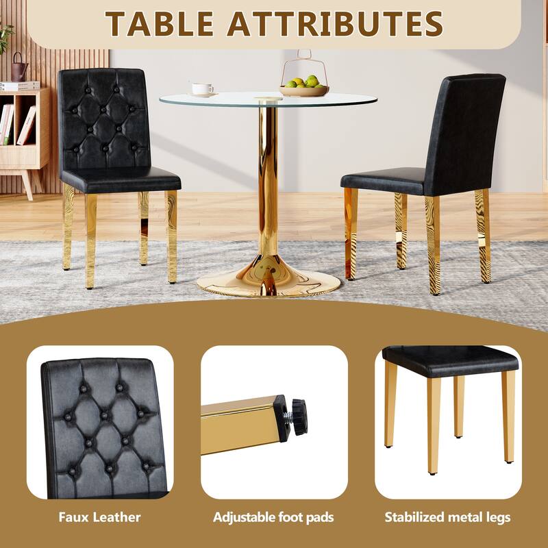 Dining Chair Black Side Chair Leisure Chair Reception Chair Leather Chair Kitchen Chair with Metal Legs