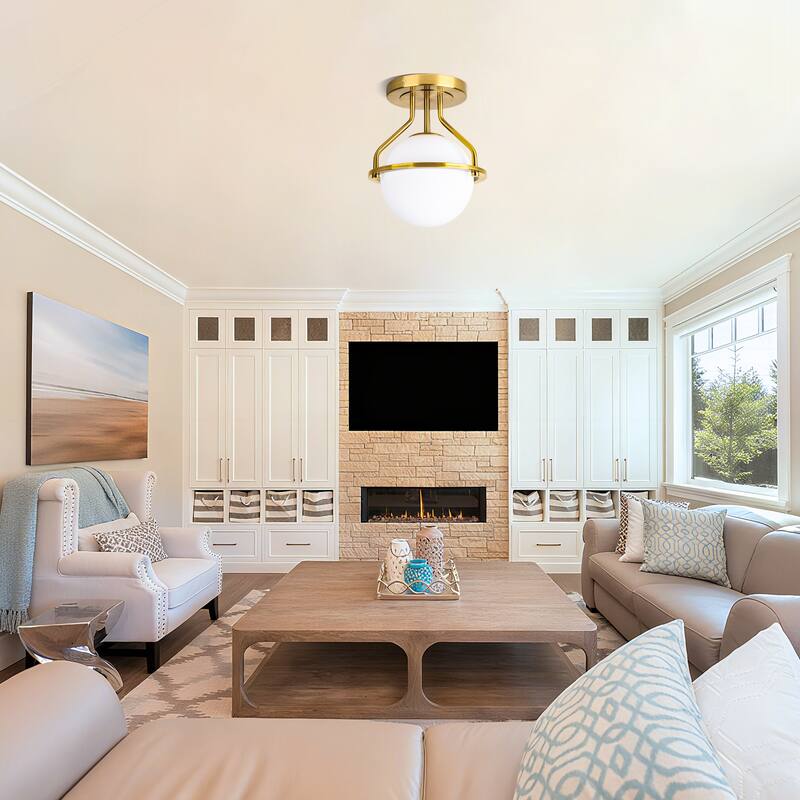 1-Lights Glass Flush Mount