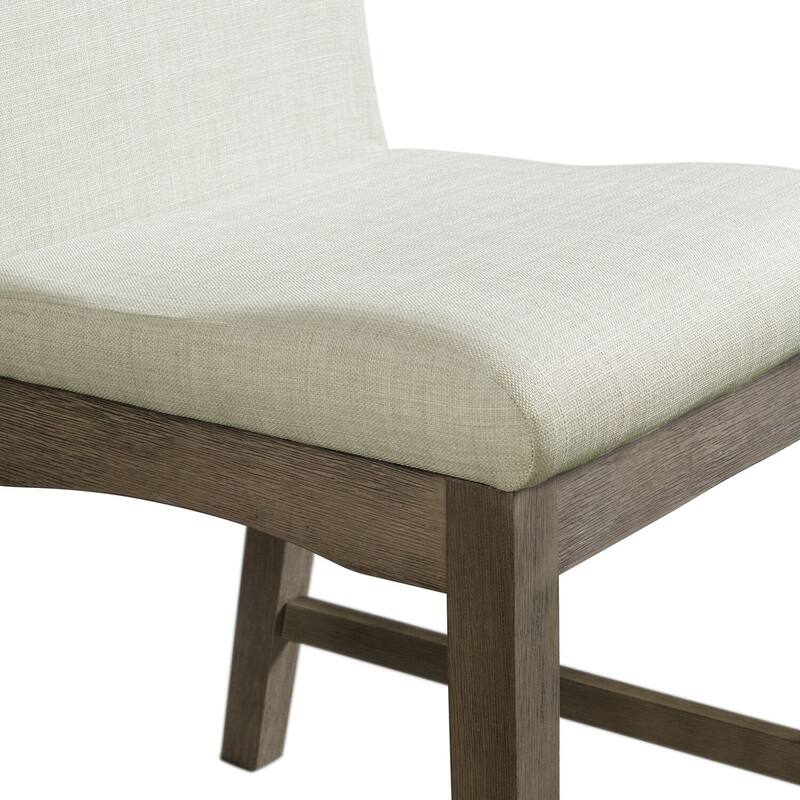 Dining Side Chairs Set of 2 - Grey Upholstered Accent Chairs - Modern Transitional Design - 38