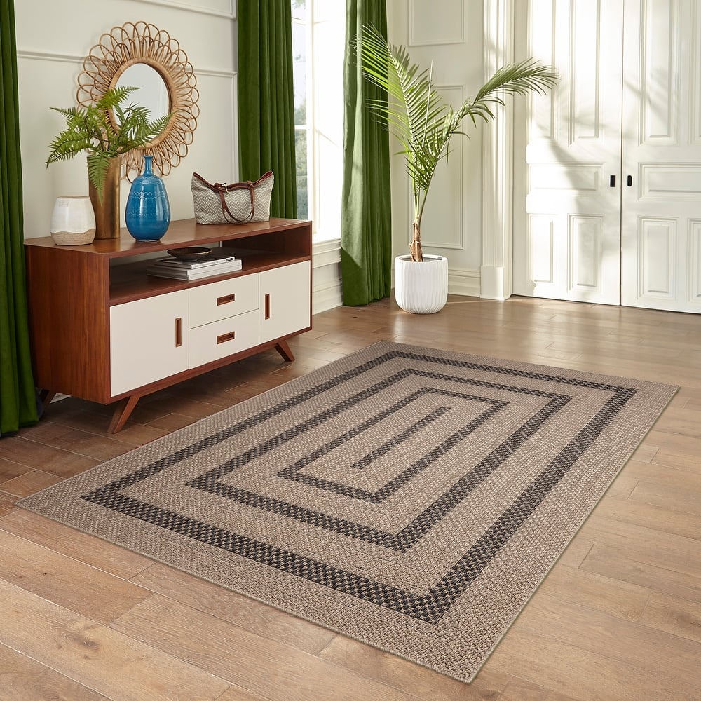 Liora Manne Monaco Multi Border Indoor/Outdoor Area Rug