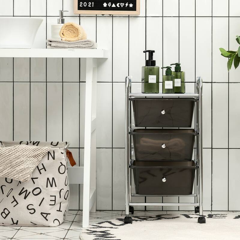 3 Drawer Storage Rolling Cart Craft Organizer with Wheels
