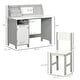 preview thumbnail 4 of 16, Qaba Toddler Table and Chair Set, Kids Writing Desk Homework Table, Gray