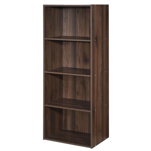 4 Tier Open Shelf Storage Display Cabinet-Walnut