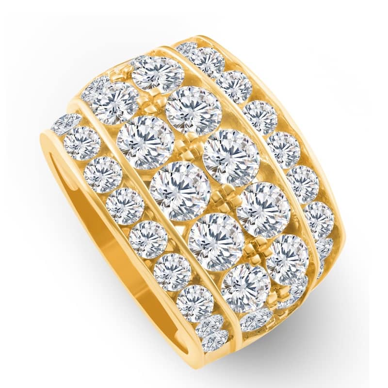 7Ct Men's Diamond Ring in Gold Lab Grown