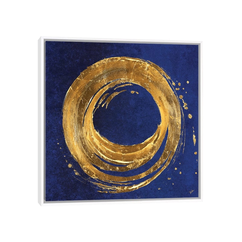 iCanvas "Gold Circle on Blue" by Patricia Pinto Framed Canvas Print - White - 37x37