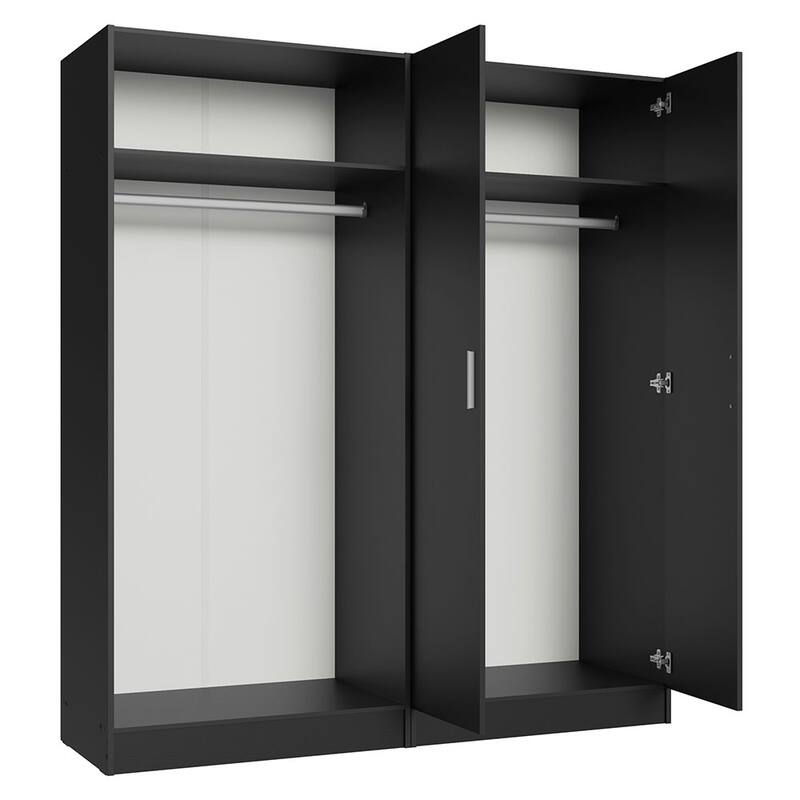 Madesa 4 Doors Wardrobe Storage Cabinet with Ample Shelves 63"L