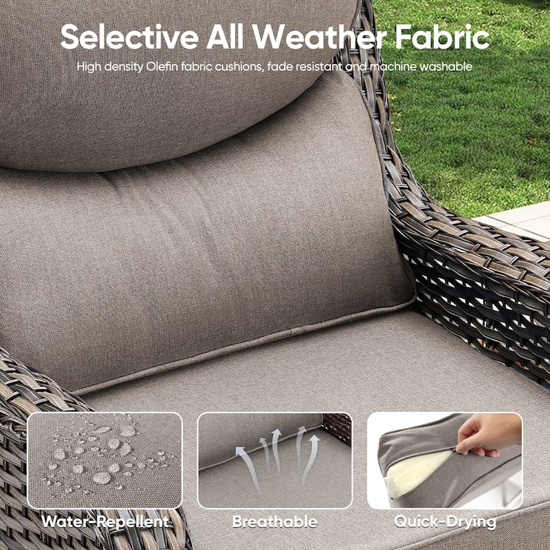 Outdoor Gliders Swivel Chairs Patio Chairs with 5-Inch Thick Cushions