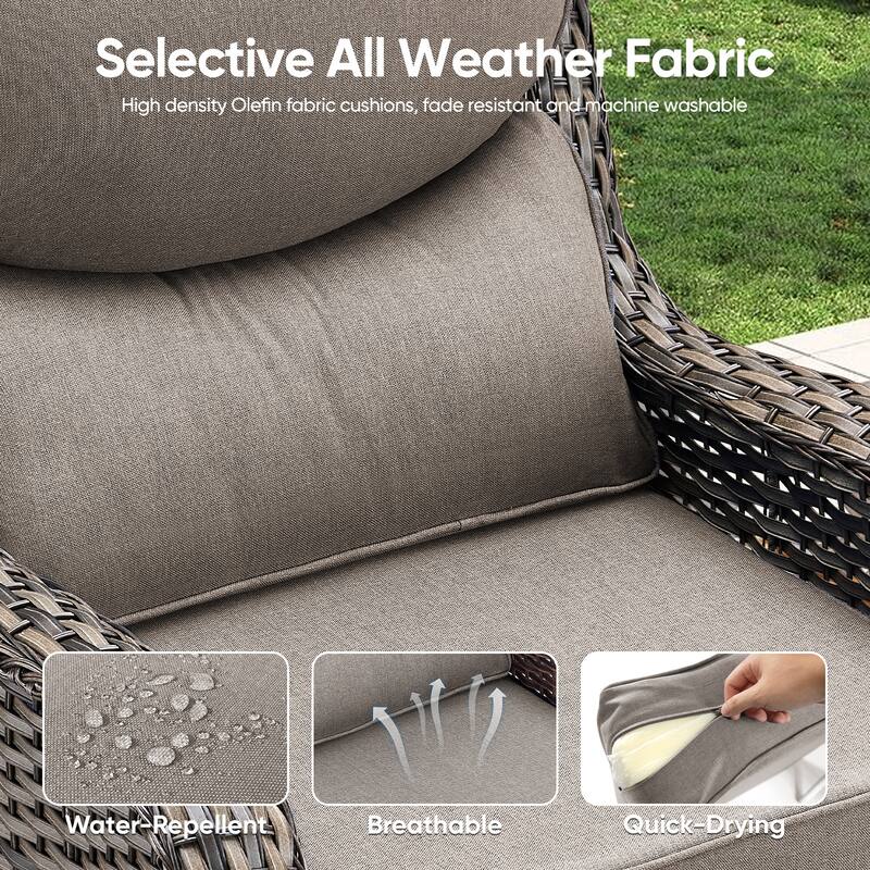 Pocassy 4Pieces Swivel Glider Chairs with 5Inch 6Inch Cushion