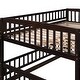 preview thumbnail 40 of 42, Full Over Full Wooden Bunk Bed,Low Bunk Bed with Built-In Ladders and Slides