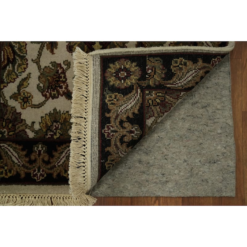 Hand Knotted Oriental 100% Wool Carpet Traditional All-Over Beige & Ivories Agra Runner Rug - 9' 6'' X 2' 6''