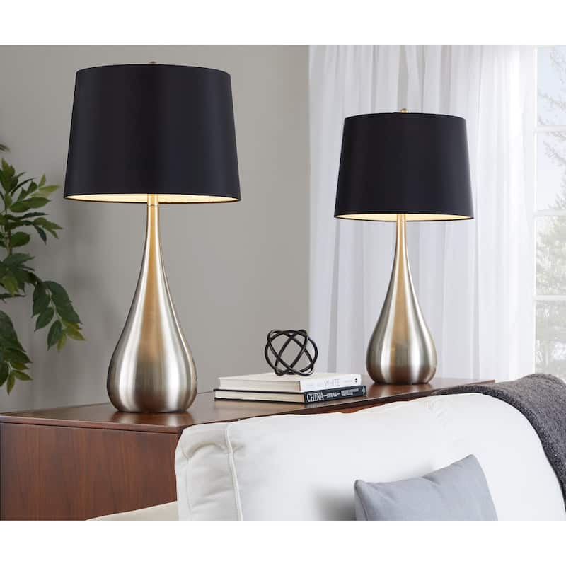 Silver Orchid Stone 29" Table Lamp with Empire Shade (Set of 2)