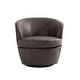 preview thumbnail 51 of 56, 2 Set Faux Leather Club Swivel Barrel Accent Chair
