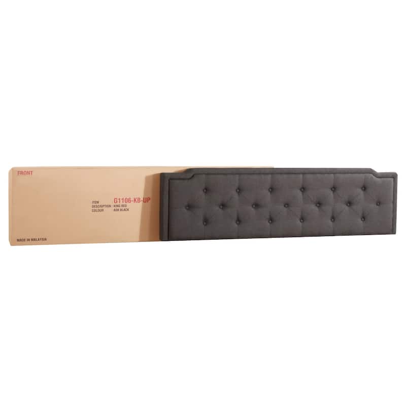 Full Size Fabric Tufted Platform Bed with Adjustable Headboard (All-in-One Box)