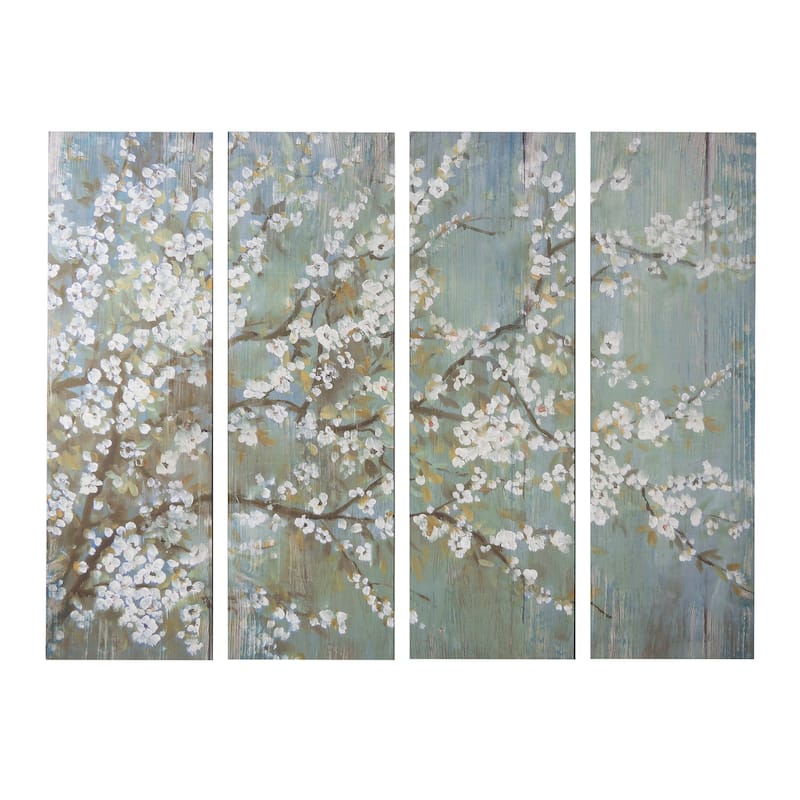 Modern Cherry Blossom Canvas Print Wall Decor (Set of 4)