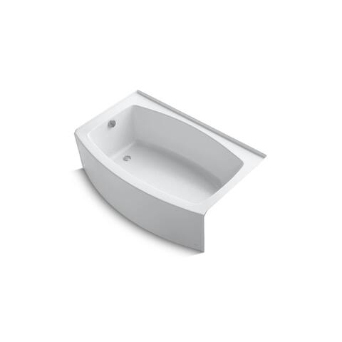 Expanse® 60" x 32" curved alcove bath with integral flange and left-hand drain