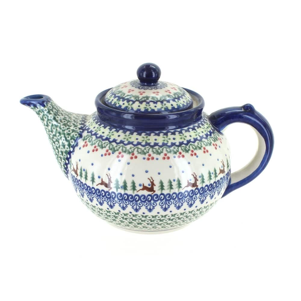 Blue Rose Polish Pottery 18 Vena Teapot
