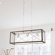 preview thumbnail 32 of 48, Acroma 3 - Light Linear Modern Farmhouse Rectangle Chandelier - N/A Weathered Walnut & Nickel Dust