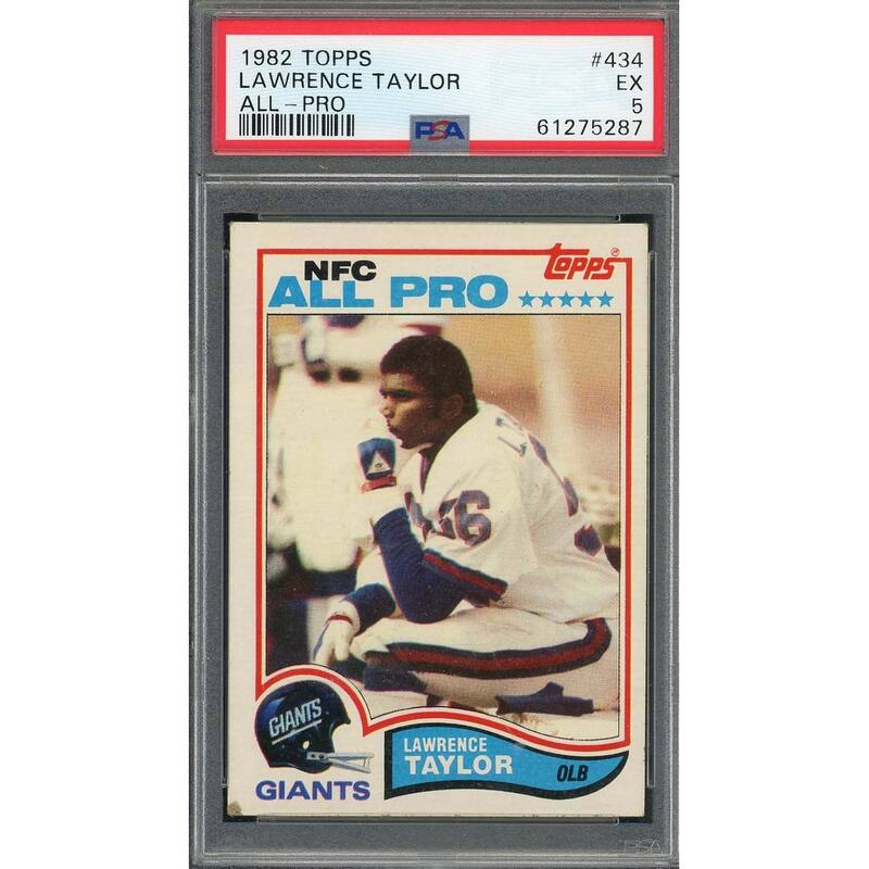 Lawrence Taylor 1982 Topps All-Pro Football Rookie Card RC #434 Graded PSA 5 - 8'6" x 11'6"