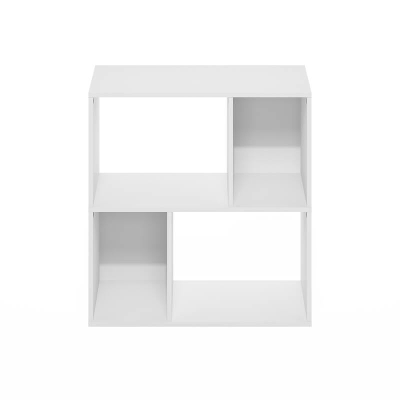 24.72 in. Tall White Wood 4-Shelf Bookcase