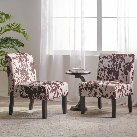 Saloon Contemporary Fabric Slipper Accent Chair (Set of 2) by Christopher Knight Home