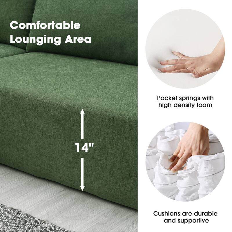 Modular Sectional Living Room Sofa Set Modern Minimalist Style