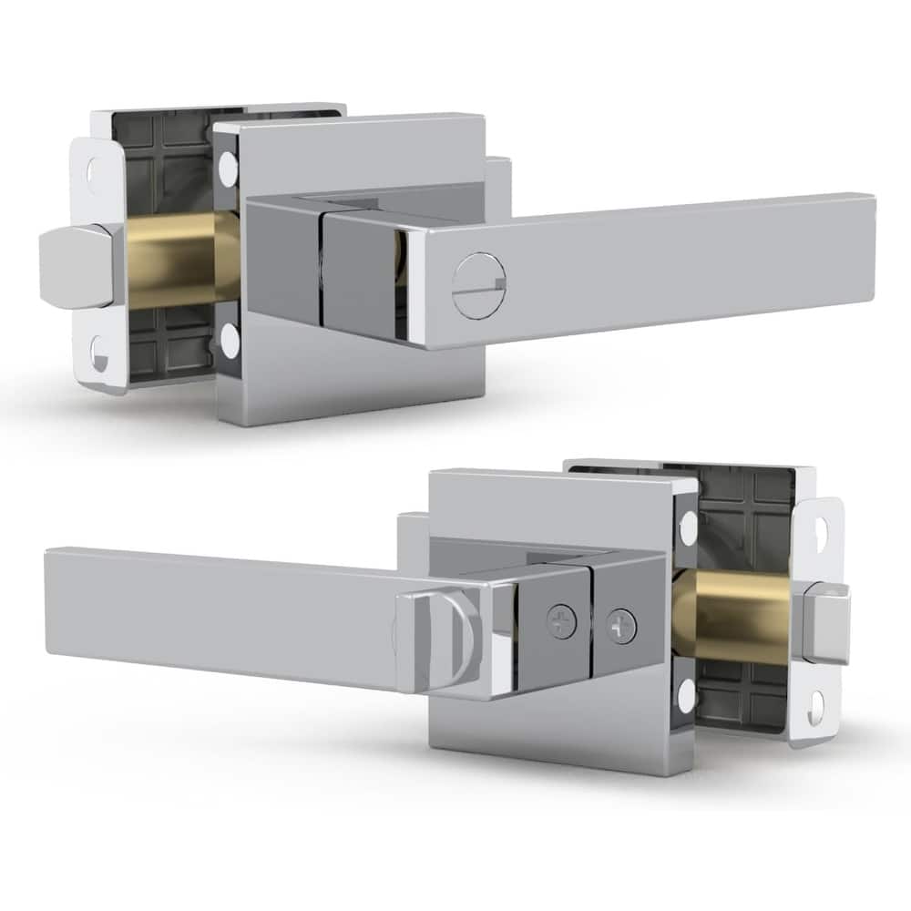 Mega Handles ROBELL Privacy Lever Door Handle, Modern Square Design, keyless door lock, Bathroom Interior Lock, Easy Install