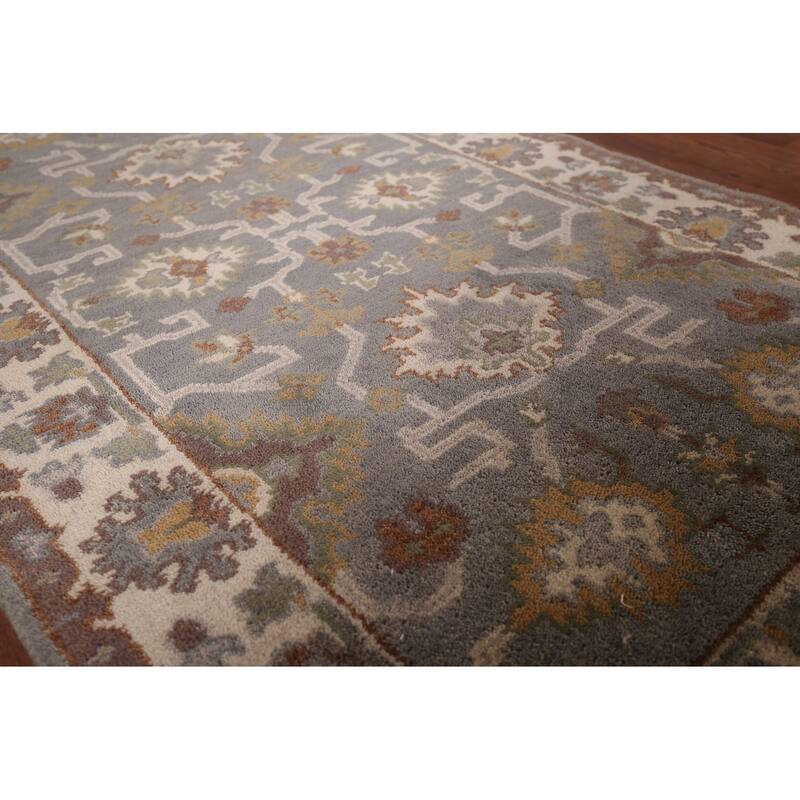 Gray Oushak Indian Accent Rug Hand-Knotted Wool Carpet - 3'1"x 5'4"