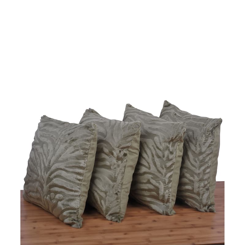Serenta EmbossedMink 4 Pcs Throw Pillow Cushion Case Cover Shell Set - Olive