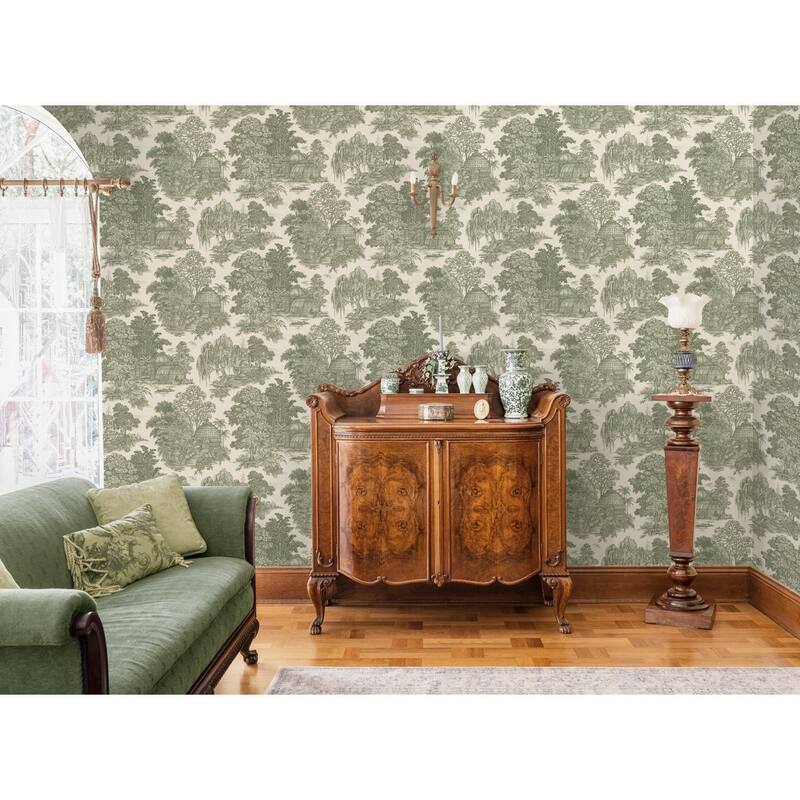 Osterley Toile Non-Pasted Wallpaper – 396in. x 21in. – Covers 56 square feet