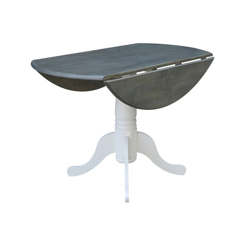 Round Pedestal Base Solid Wood 42-inch Drop-leaf Dining Table