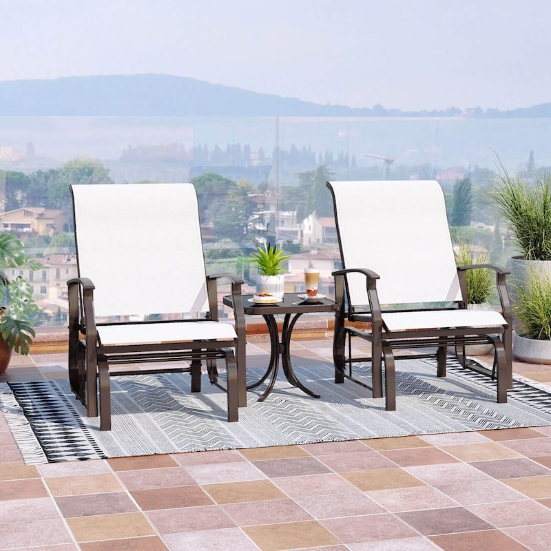 Costway Porch Gliders Set of 2/4 with Reclined High Back Breathable - See Details