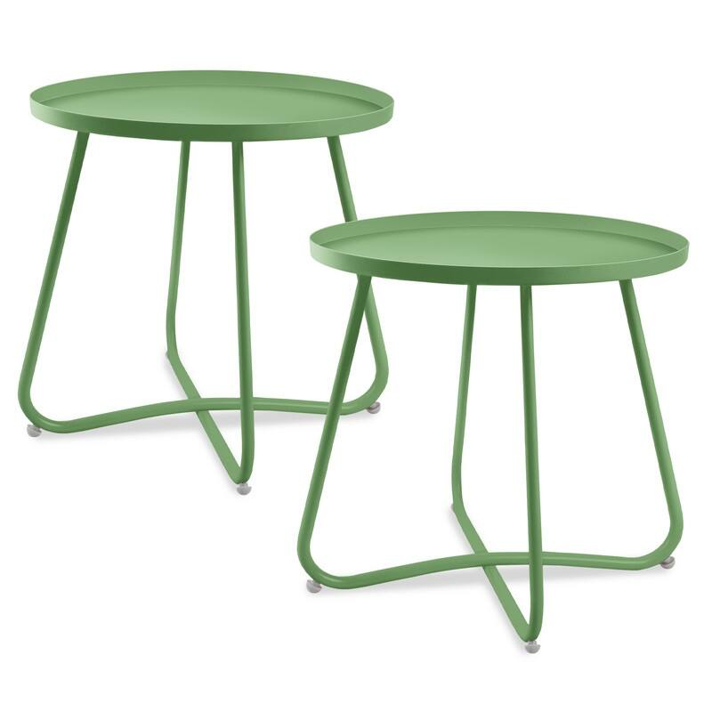 Outdoor Indoor End Table MetalW aterproof Round Side Table