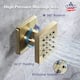 12" In Wall Rainfall 3 Way Thermostatic Shower System w/ Slide Bar, 6 Jets