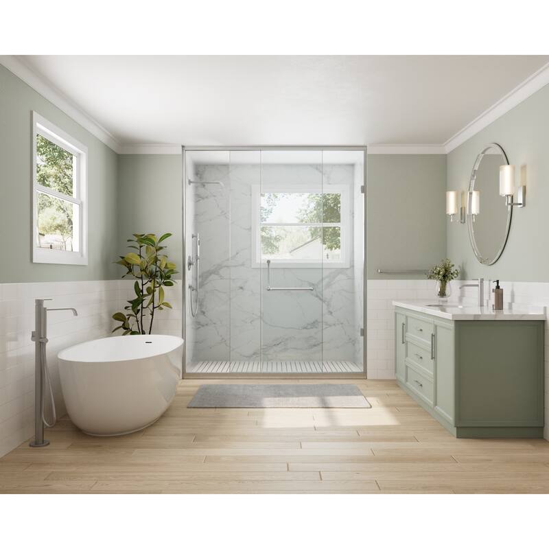 GRANDJOY 10" Wall-Mounted Shower Head System and Handheld Shower with Sliding Bar