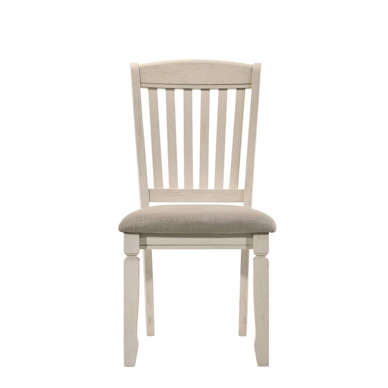 Fedele Tan Fabric & Cream Finish Side Chair (Set of 2)